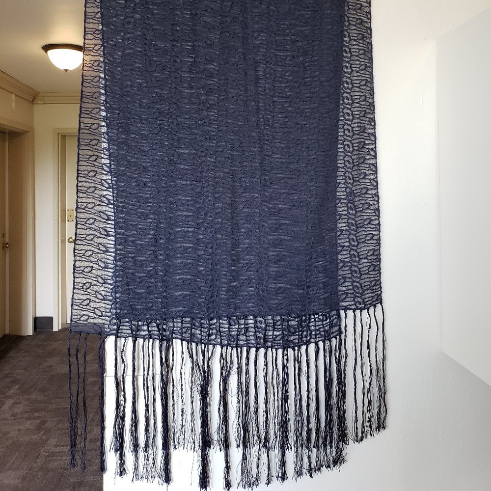 Ladies Navy Lace Shawl
